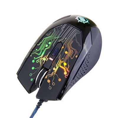 ENHANCE GX-M1 Gaming Mouse with 3500 DPI , Optical Sensor & Color-Changing LED Lights for PC Computers - Perfect for TitanFall , Battlefield 4 , Co...