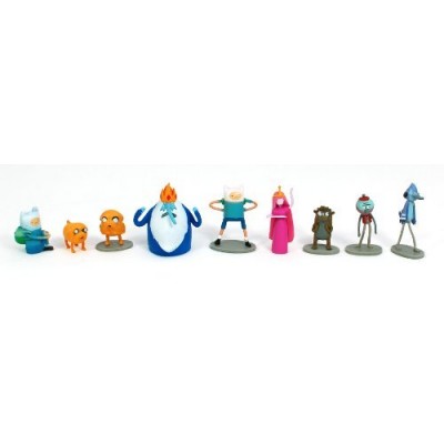 Adventure Time and Regular Show Mini Figures 9 pc Full Set (cake topper / party favor)