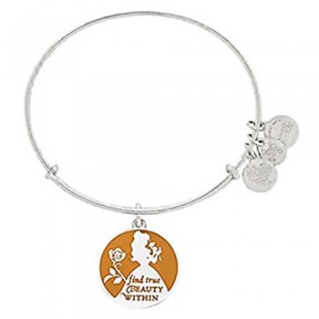 Disney Parks Alex and Ani Beauty & the Beast Princess Belle Enamel "Find True Beauty Within" (Rafaelian Silver)