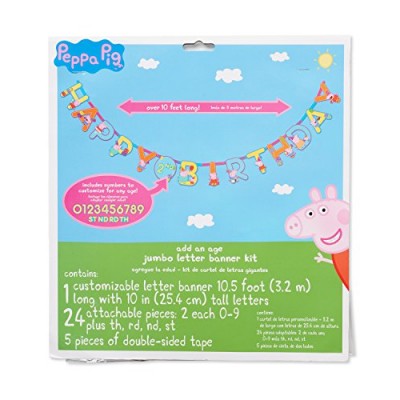 American Greetings Peppa Pig Add-an-Age Birthday Party Banner