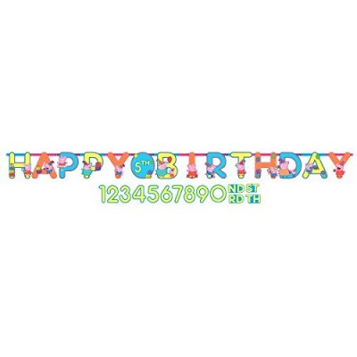American Greetings Peppa Pig Add-an-Age Birthday Party Banner