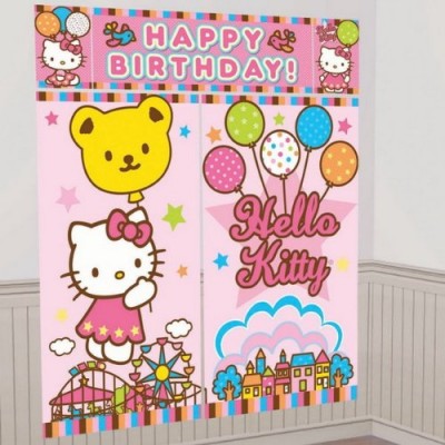 5-Piece Hello Kitty Balloon Dreams Scene Setter Set, Multicolored
