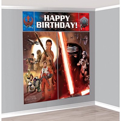 Amscan Star Wars Episode Vll Scene Setters Wall Decorating Kit, Multicolor