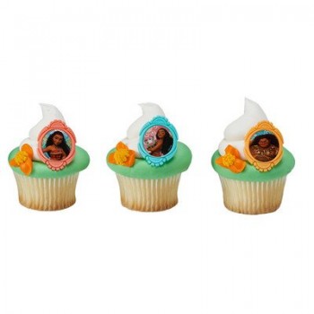 Moana Voyagers Cupcake Rings - 24 pc