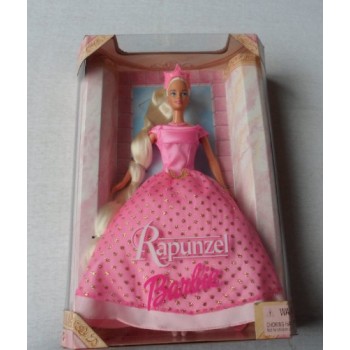 Barbie Rapunzel Pink Gown with Gold Glitter Pink Crown
