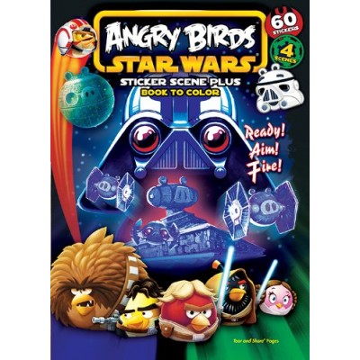 Bendon Publishing Angry Birds/Star Wars Sticker Scene Coloring Book