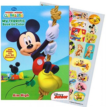 Disney Mickey Mouse Giant Coloring Book with Stickers (144 Pages)