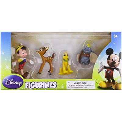 Disney 4 Figurines: Pinocchio, Bambi, Pluto & Dumbo
