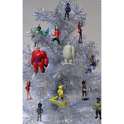 Disney Big Hero 6 Baymax & Friends 12 Piece Holiday Christmas Ornament Set Featuring Hiro Hamada, Baymax, Go Go Tomago, Honey Lemon, Wasabi and Fre...