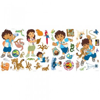 Blue Mountain Wallcoverings GAPP1827 Go Diego Go Self-Stick Wall Appliqué