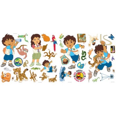 Blue Mountain Wallcoverings GAPP1827 Go Diego Go Self-Stick Wall Appliqué