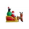 6 Foot Long Christmas Inflatable Santa on Sleigh with Reindeer and Penguins Yard Decoration