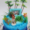 MOANA Tropical Themed Moana Birthday Cake Topper Set Featuring Moana Figure and Decorative Accessories