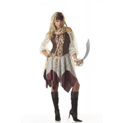 California Costumes Women's South Seas Siren Costume,Brown/Cream,Medium