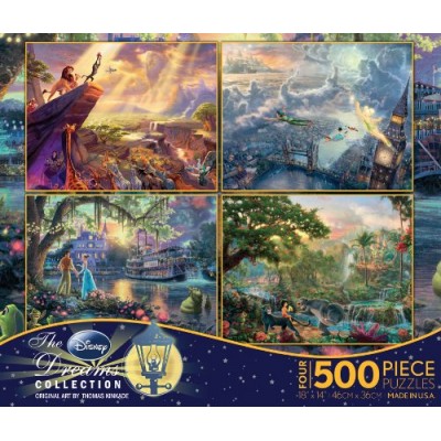 Ceaco 4-in-1 Multi-Pack Thomas Kinkade Disney Dreams Collection Jigsaw Puzzle ( 500 Pieces )
