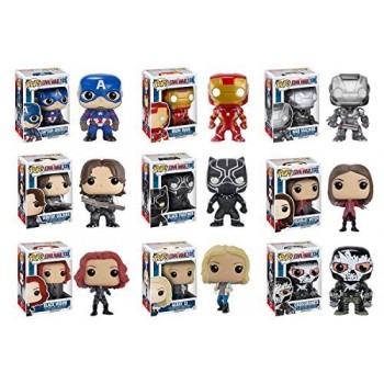 Pop! Marvel: Captain America: Civil War Captain America, Iron Man, Black Widow, Scarlet Witch, Black Panther, Winter Soldier, War Machine, Agent 13...