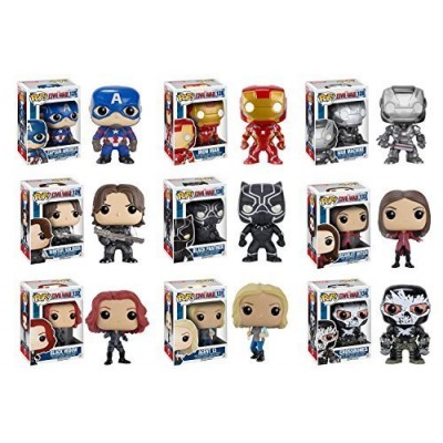 Pop! Marvel: Captain America: Civil War Captain America, Iron Man, Black Widow, Scarlet Witch, Black Panther, Winter Soldier, War Machine, Agent 13...