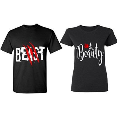 Beast & Beauty - Matching Couple Shirts - His and Her T-Shirts - Tees