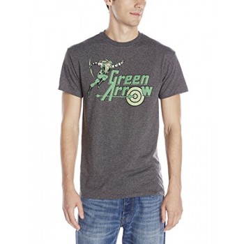DC Comics Men's Arrow Of Green Short Sleeve T-Shirt, Charcoal Heather, Small