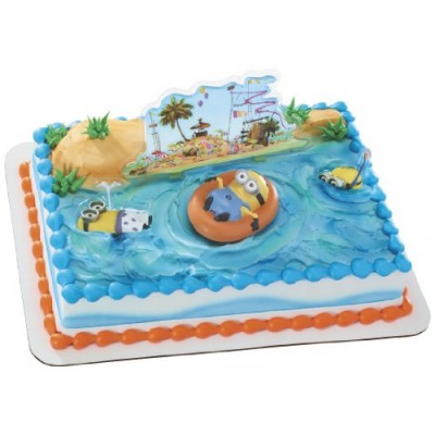 Despicable Me Beach Party DecoSet Cake Decoration.