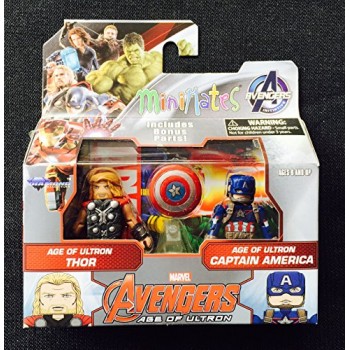 Marvel Avengers Age of Ultron Minimates Series 61 Thor with Captain America Minifigure 2-Pack