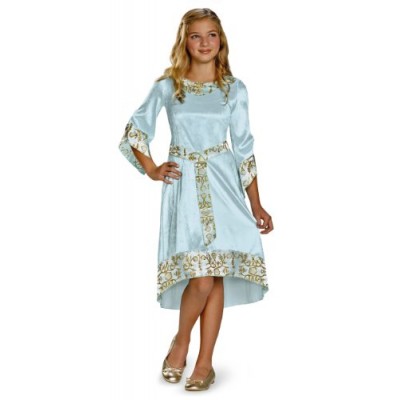 Disguise Disney Maleficent Movie Aurora Girls Blue Dress Classic Costume, Large/10-12