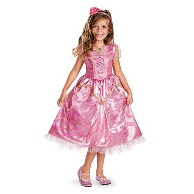 Disguise Disney's Sleeping Beauty Aurora Sparkle Deluxe Girls Costume, 4-6X