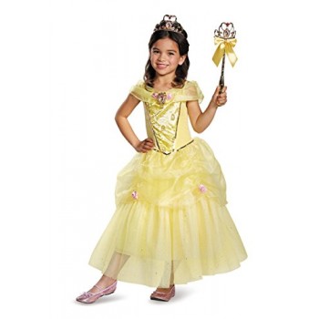 Disguise Belle Deluxe Disney Princess Beauty & The Beast Costume, Medium/7-8