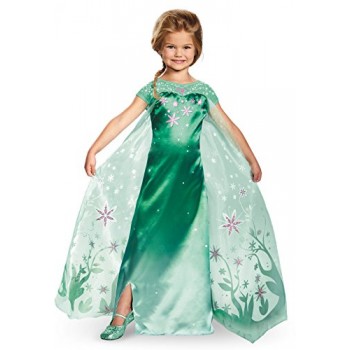 Disguise Elsa Frozen Fever Deluxe Costume, One Color, Large (10-12)