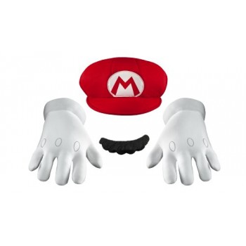 Disguise Men's Nintendo Super Mario Bros.Mario Adult Costume Accessory Kit, Red/White/Brown, One Size
