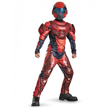 Disguise Red Spartan Classic Muscle Halo Microsoft Costume, Large/10-12