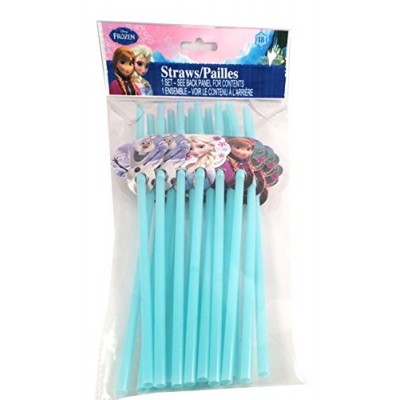 Disney Frozen disposable Straws Party with Elsa Anna & Olaf (18 straws per pack)