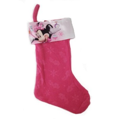 Disney Minnie Mouse Bow-tique 16" Felt Christmas Stocking with Printed Satin Cuff (Minnie with Ornaments and Snowflakes)
