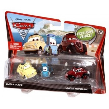 Disney Pixar Cars 2 Movie Die-Cast Luigi, Guido, and Uncle Topolino 3-pack 1:55 Scale