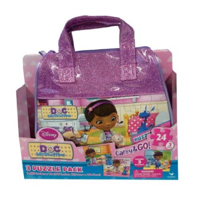 Doc McStuffins Carry and Go Jigsaw Puzzle in Bags, 3-Pack