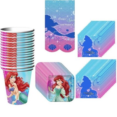 Little Mermaid Party Pack Supplies for 16 Guests