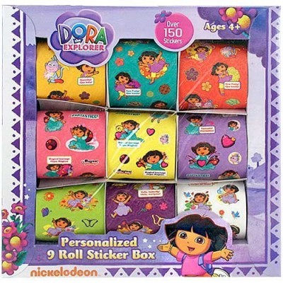 Dora the Explorer Personalized 9 Roll Sticker Box