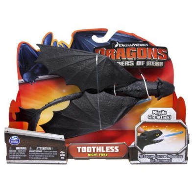 Dreamworks Dragons Defenders of Berk Action Dragon Figure, Missile Shooting Toothless Night Fury