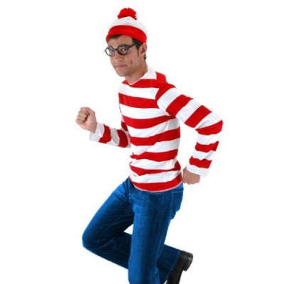 elope Where's Waldo Adult Costume Kit, Red/White, Small/Medium