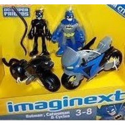 Imaginext DC Super Friends Exclusive Gotham City Batman, Catwoman Cycles