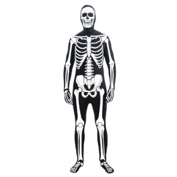 Forum Novelties Men's Skeleton Man Bone Skin Suit Adult Costume, Multicolor, Standard