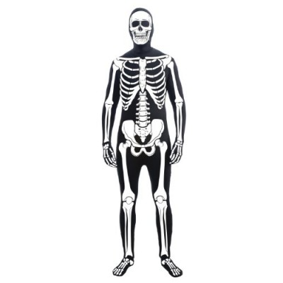 Forum Novelties Men's Skeleton Man Bone Skin Suit Adult Costume, Multicolor, Standard