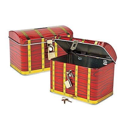 Fun Express Metal Pirate Treasure Chest with Lock