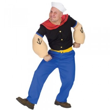 Fun World Costumes Men's Mens Popeye Costume, Blue, One Size