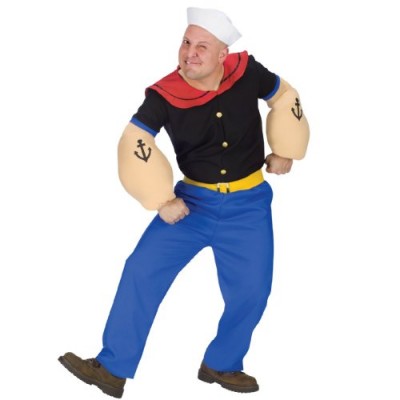 Fun World Costumes Men's Mens Popeye Costume, Blue, One Size