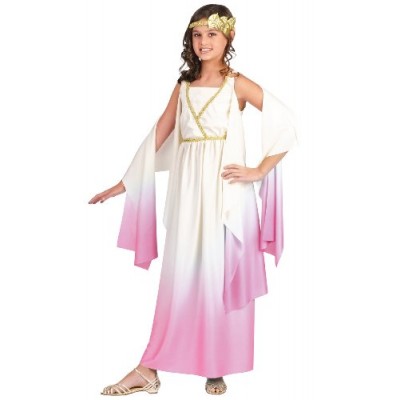 Fun World Kids Pink Greek Goddess Dress Girls Halloween Costume L