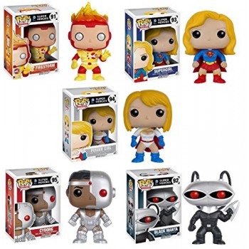Funko POP! DC Heroes: Firestorm, Supergirl, Power Girl, Cyborg, Black Manta Vinyl Figures! Set of 5