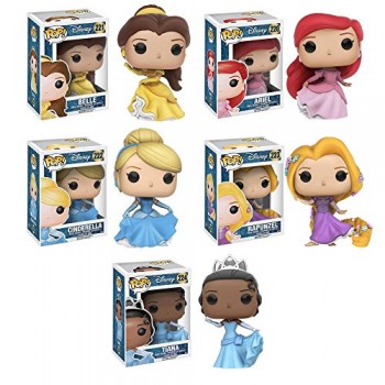 Pop!: Disney Princess: Ariel, Belle, Cinderella, Rapunzel, and Tiana Vinyl Figures! Set of 5