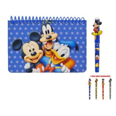 Disney Mickey Mouse and Friends Spiral Autograph Book - Blue