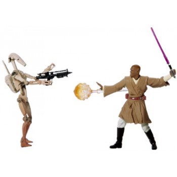 Star Wars: Episode 2 Deluxe Mace Windu with Battle Droid Action Figure